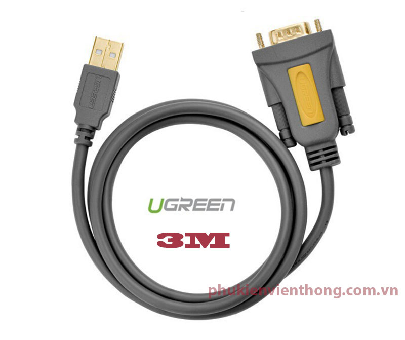 Cáp USB to RS232  Ugreen 20223 dài 3m chính hãng